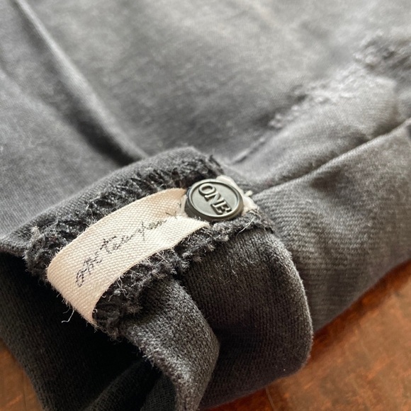 ONE Teaspoon Harlets High Rise Long Rise Fitted Twisted Cuff Hem Black Size 27 - Picture 6 of 12